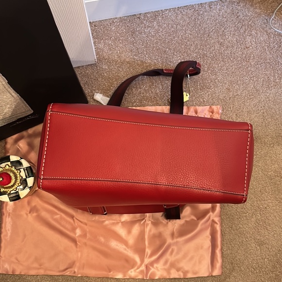 Coach Tote - Cranberry with a Brown Interior - Picture 8 of 11